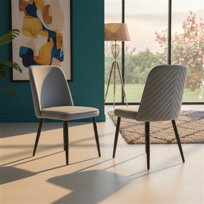 Black Metal Leg Dining Chair